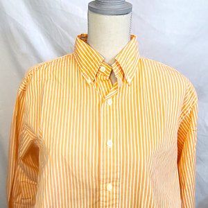 American Living Large Orange Stripe Long Sleeve Button Down Collar Dress Shirt